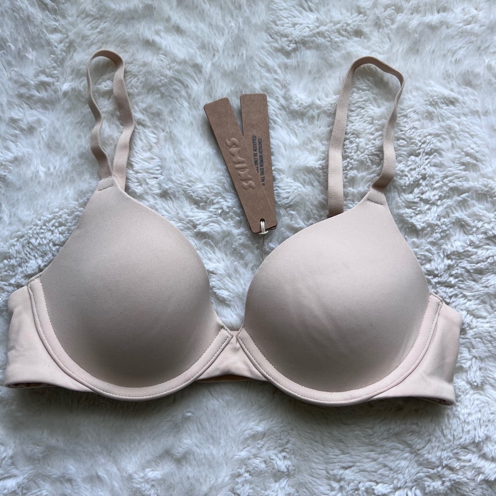 SKIMS Women's Fits Everybody T-Shirt Bra Sand BA-DEM-9221 Size 32A NWT